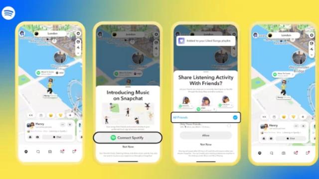 Users can connect their Spotify accounts through Snap Map, Sounds, friend profiles or Snapchat's Settings.
