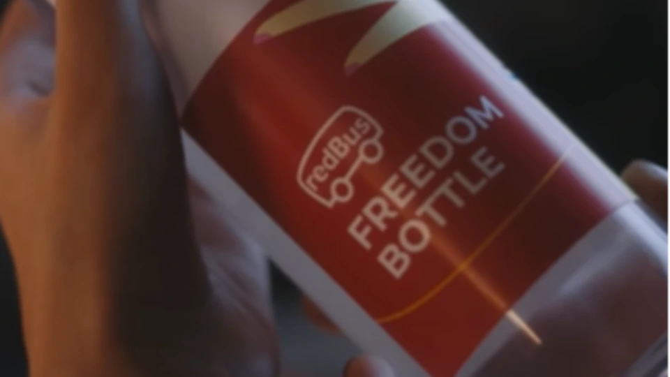 redBus' 'Freedom Bottle' campaign.