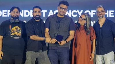 Team Moonshot receiving the Independent Agency of the Year title