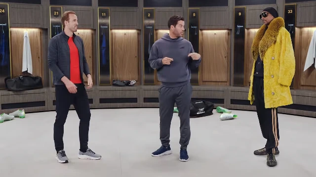 Harry Kane alongside Jamie Redknapp and Snoop Dogg in a Skechers campaign
