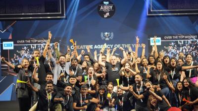 Enormous Brands winning 'Creative Agency of the Year' on the last day of Abbys 2025
